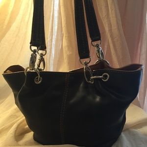 Nine West Black Leather Bucket Purse